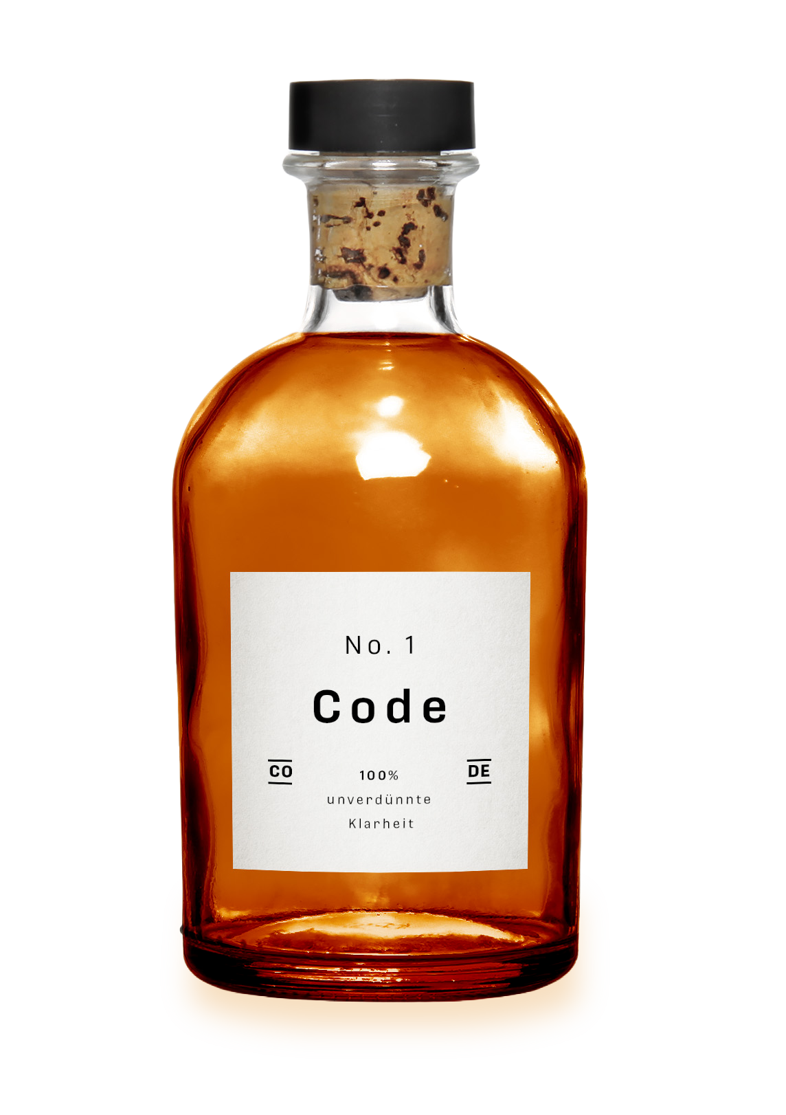 Bernsteinfarbene CODE-Flasche